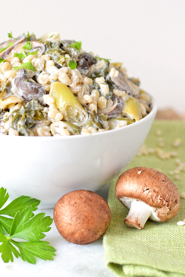 Hungarian Mushroom, Leek and Kale Pilaf