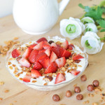 Vanilla Hazelnut Granola with Strawberries