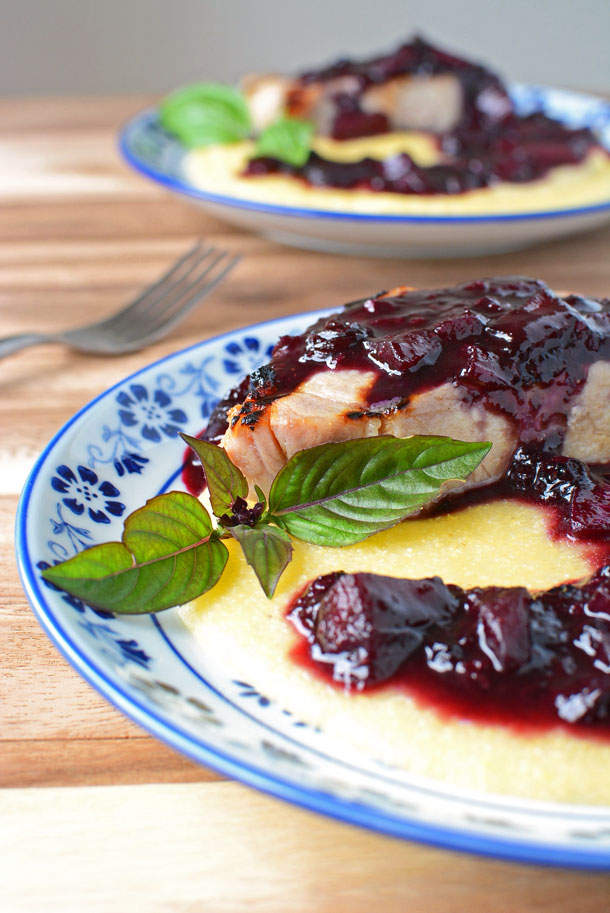 Grilled Pork Chops with Blueberry Compote Simple Seasonal