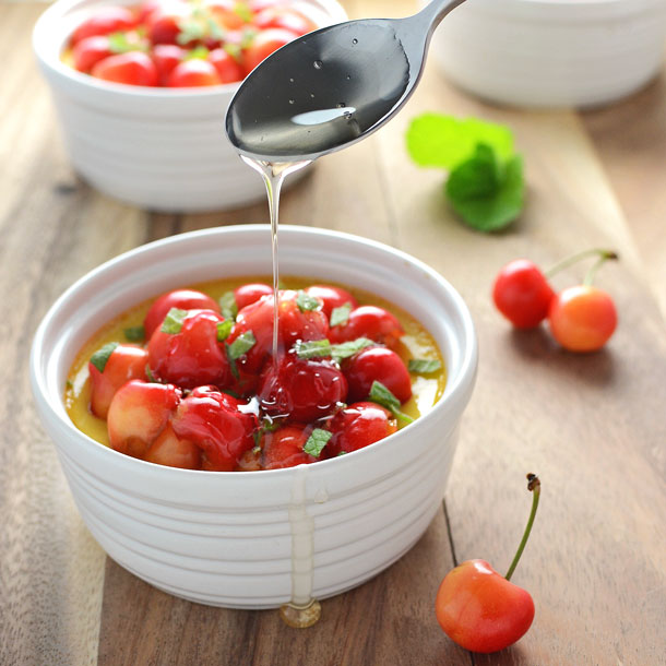 honey-custard-and-sweet-cherries