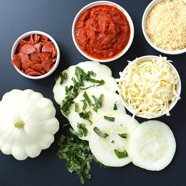 Grilled Pattypan Squash Pizza Ingredients