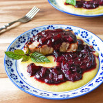 Grilled Pork Chops with Blueberry Compote