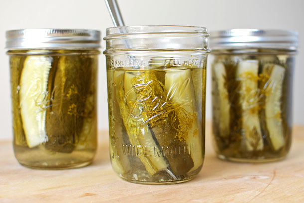 The PERFECT recipe for small batch crunchy canned dill pickles! Complete with tips on how to can, how to make them look beautiful in the jar, and how get that coveted pickle "crunch!" | simpleseasonal.com