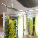 filling pickle jars