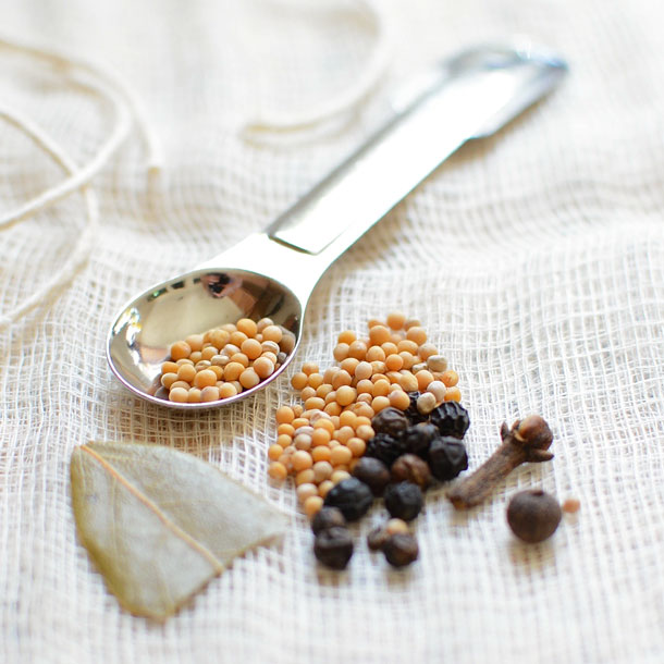 Pickling Spices Tied into Cheesecloth 