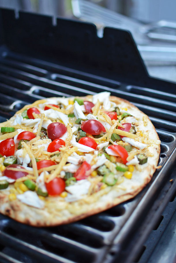 Crab, Okra, and Gouda Flatbread