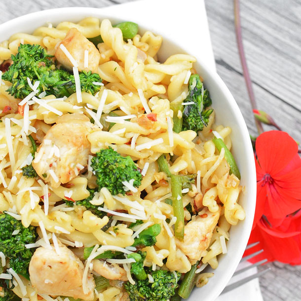 Broccoli Rabe and Chicken Pasta Bowl