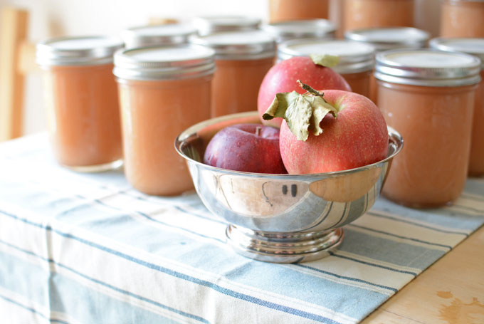 Jars of No Sugar Added Canned Apple Sauce