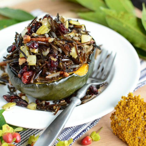 Thanksgiving Wild Rice Stuffed Acorn Squash