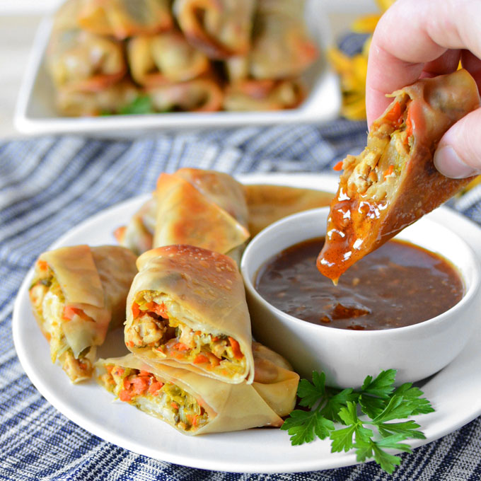 Baked Pork And Napa Cabbage Egg Rolls Simple Seasonal