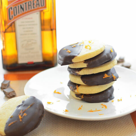 Chocolate Dipped Orange Shortbread Cookies