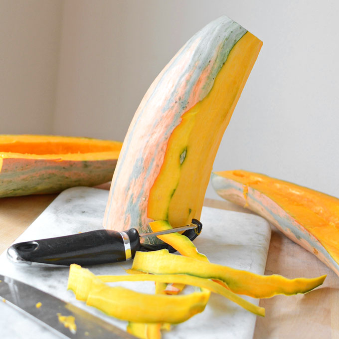 Peeling a North Georgia Candy Roaster Squash