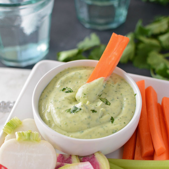 Avocado Lime Yogurt Dipping Dressing