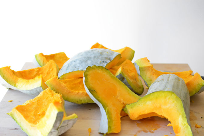 Pieces of Blue Hubbard Squash