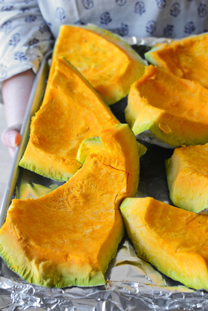 Roasting Blue Hubbard Squash