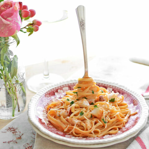 Lobster Linguine in Blushing Saffron Sauce