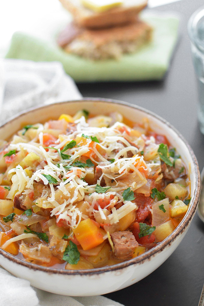 CrockPot Kielbasa and Cabbage Soup Simple Seasonal