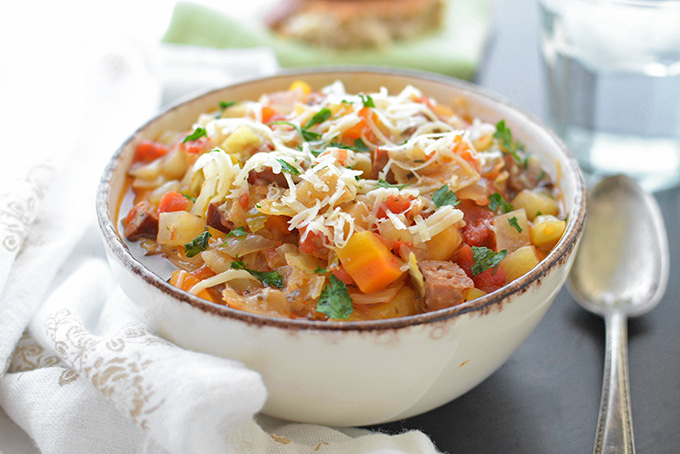 Crock-Pot Kielbasa and Cabbage Soup - Simple Seasonal