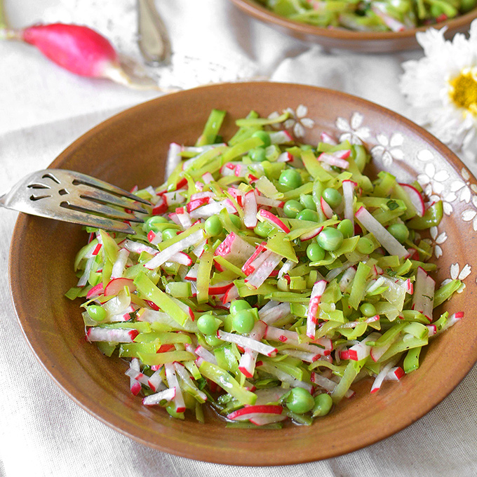 Julienned Snow Pea and Radish Salad