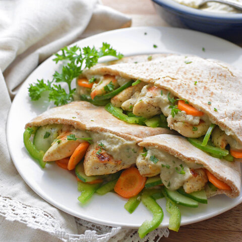 Lemon Pepper Chicken Pitas