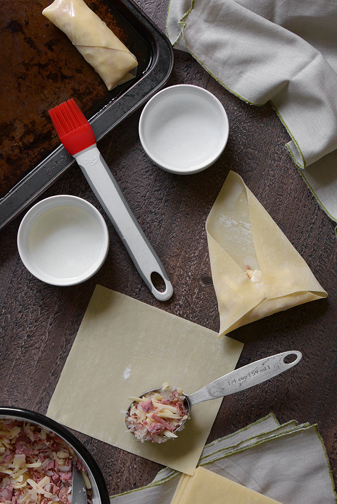 Making Reuben Egg Rolls