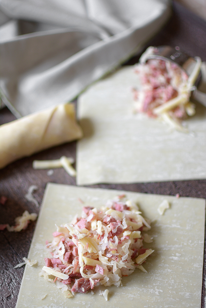 Baked Reuben Egg Rolls • Curious Cuisiniere