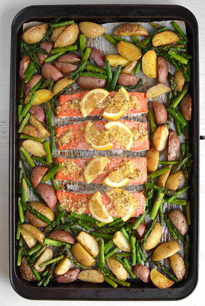 Sheet Pan Lemon Pepper Salmon and Veggies