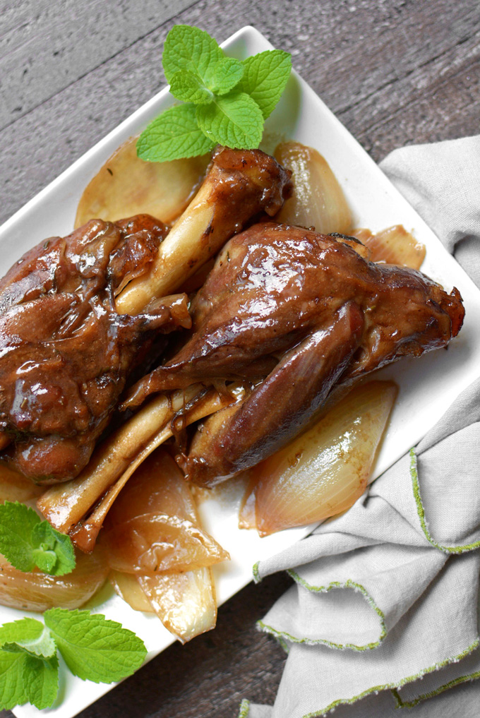 Slow Cooker Honey Balsamic Lamb Shanks