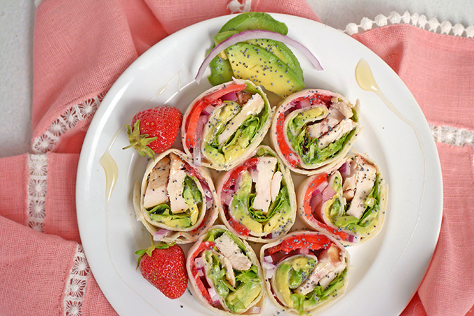 Strawberry Chicken Pinwheel Sandwiches 