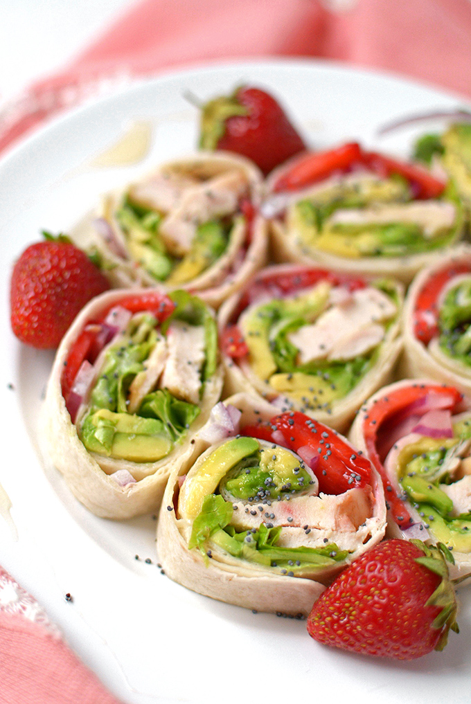 Strawberry Chicken Pinwheel Sandwiches 