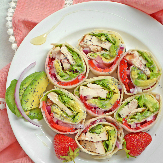 Strawberry Chicken Pinwheel Sandwiches 