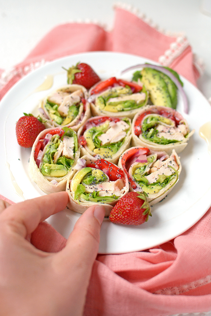 Strawberry Chicken Pinwheel Sandwiches 