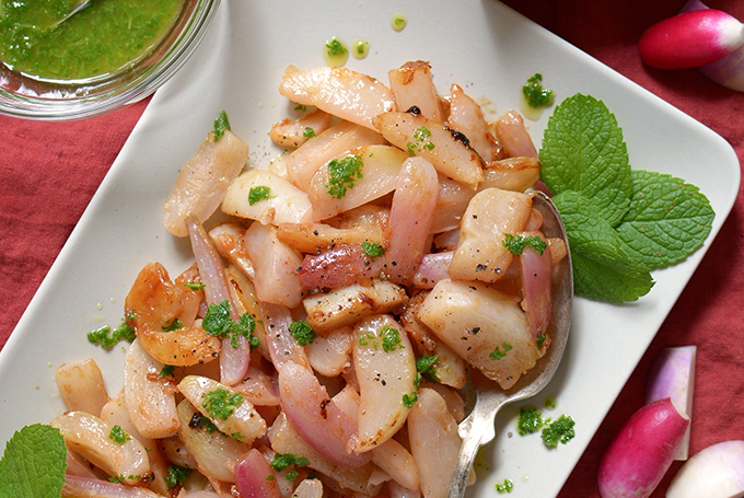 Butter-Braised Radishes and Turnips