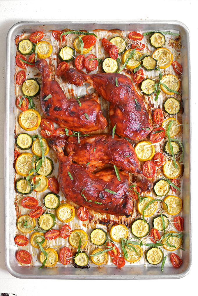 Sheet Pan BBQ Chicken with Summer Squash