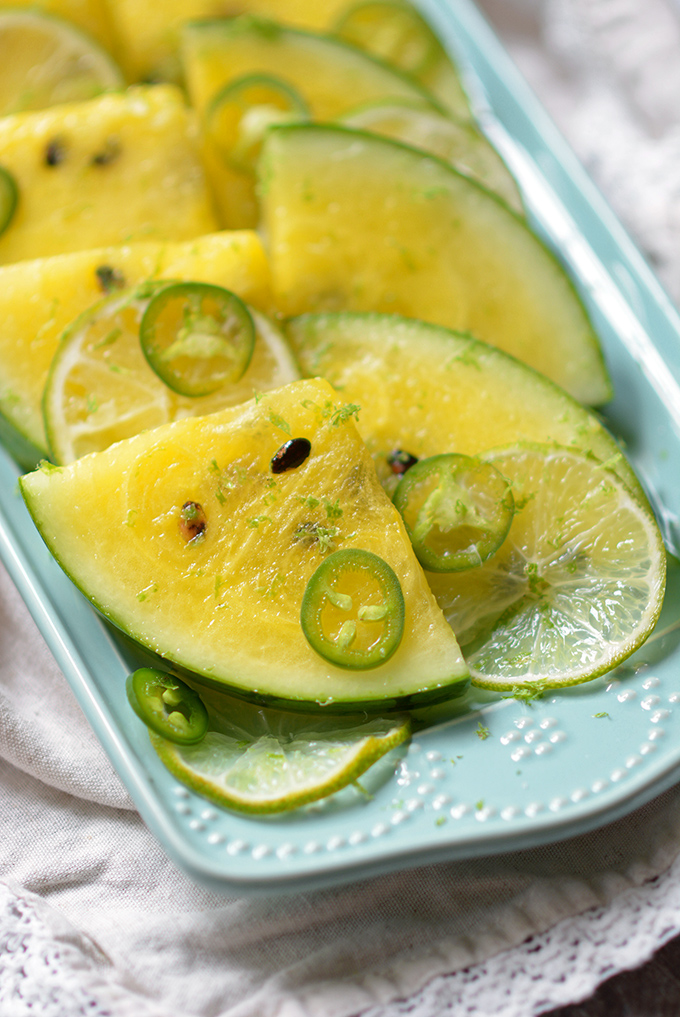 Tipsy Tequila Yellow Watermelon Wedges 