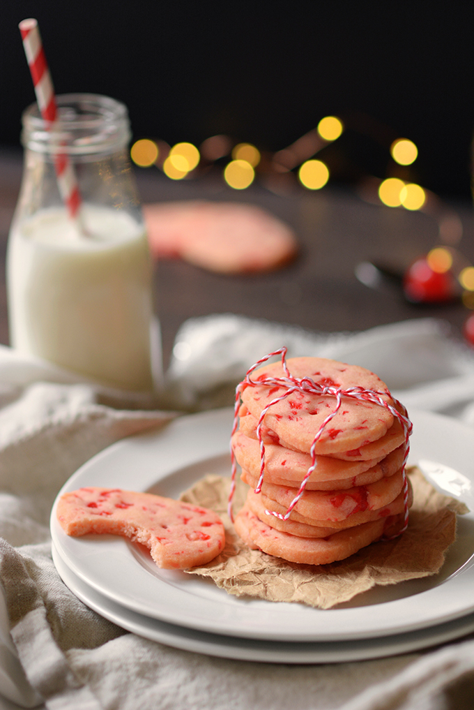 Cherry Almond Shortbread Cookies