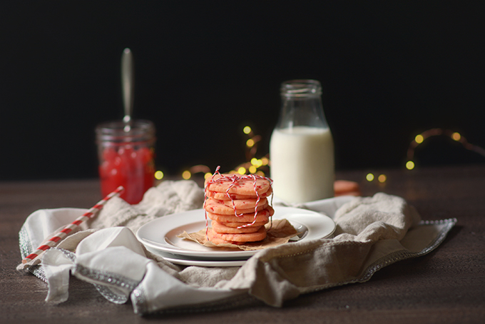 Cherry Almond Shortbread Cookies