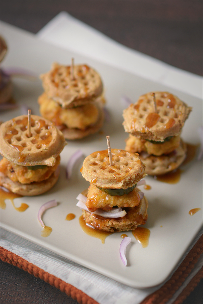 Chicken and Waffle Sliders with Spicy Maple Spread