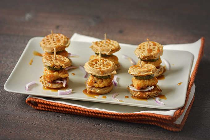 Chicken and Waffle Sliders with Spicy Maple Spread