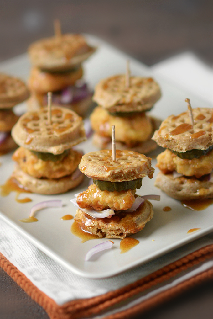 Chicken and Waffle Sliders with Spicy Maple Spread