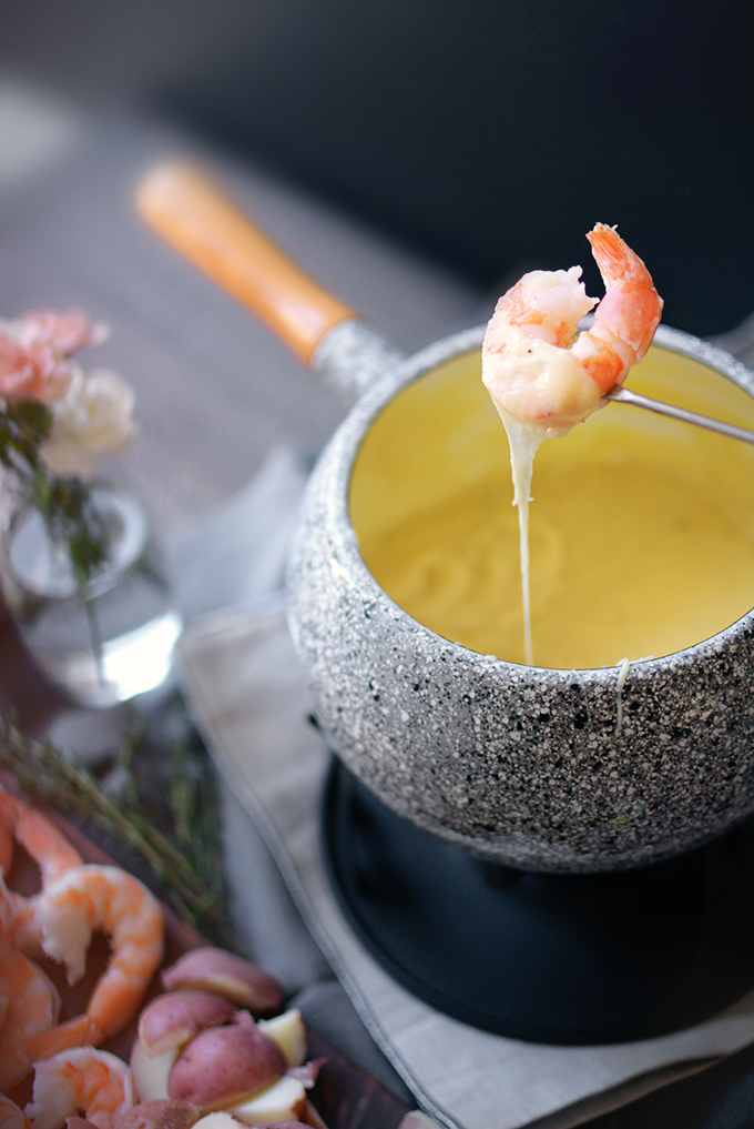 Surf and Turf Cheese Fondue - Simple Seasonal