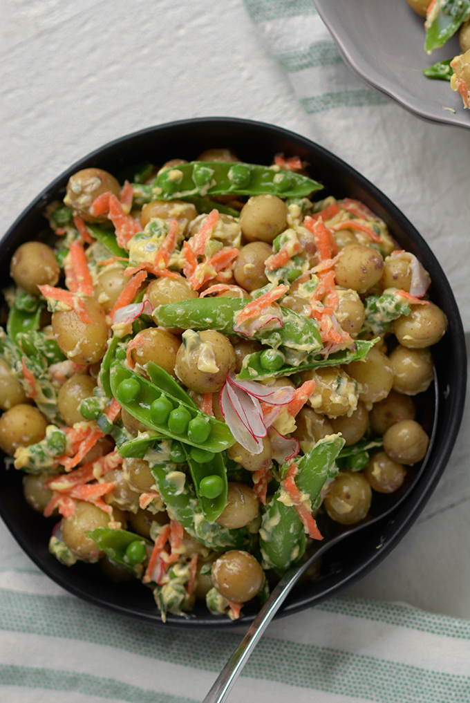 Spring Vegetable Creme Fraiche Potato Salad