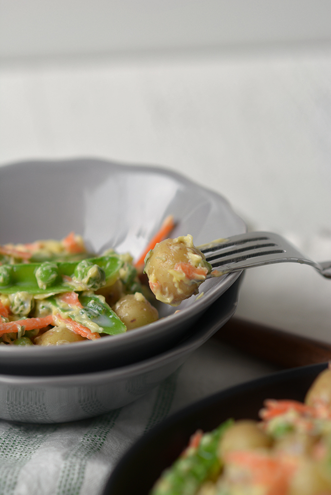 Spring Vegetable Creme Fraiche Potato Salad