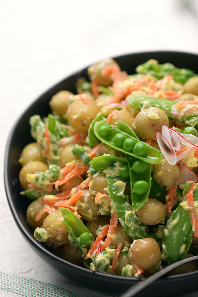 Spring Vegetable Creme Fraiche Potato Salad