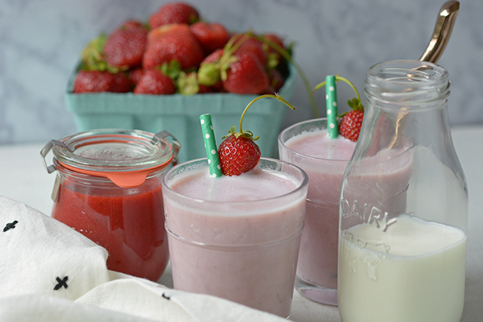 Homemade Reduced-Sugar Strawberry Milk