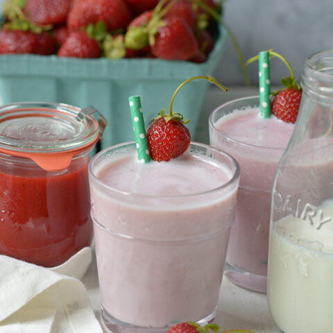 Homemade Reduced-Sugar Strawberry Milk