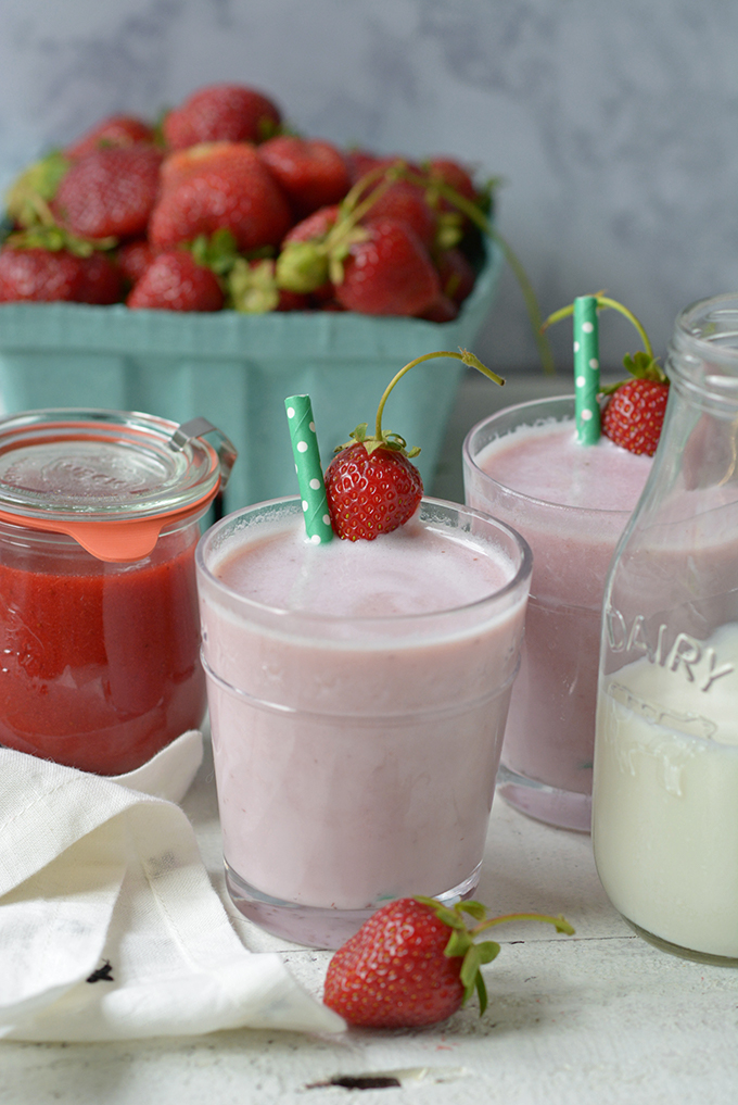 Homemade Reduced-Sugar Strawberry Milk