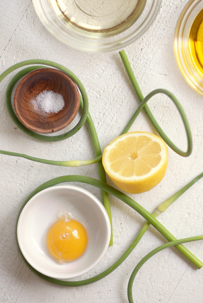 Garlic Scape Aioli Ingredients