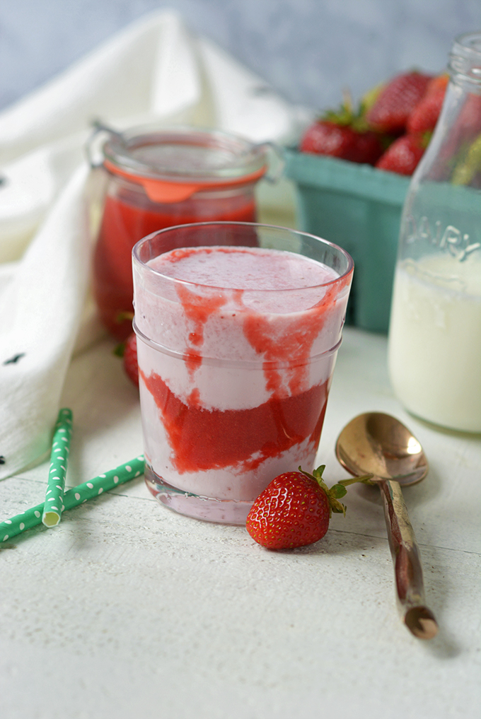 Homemade Reduced-Sugar Strawberry Milk