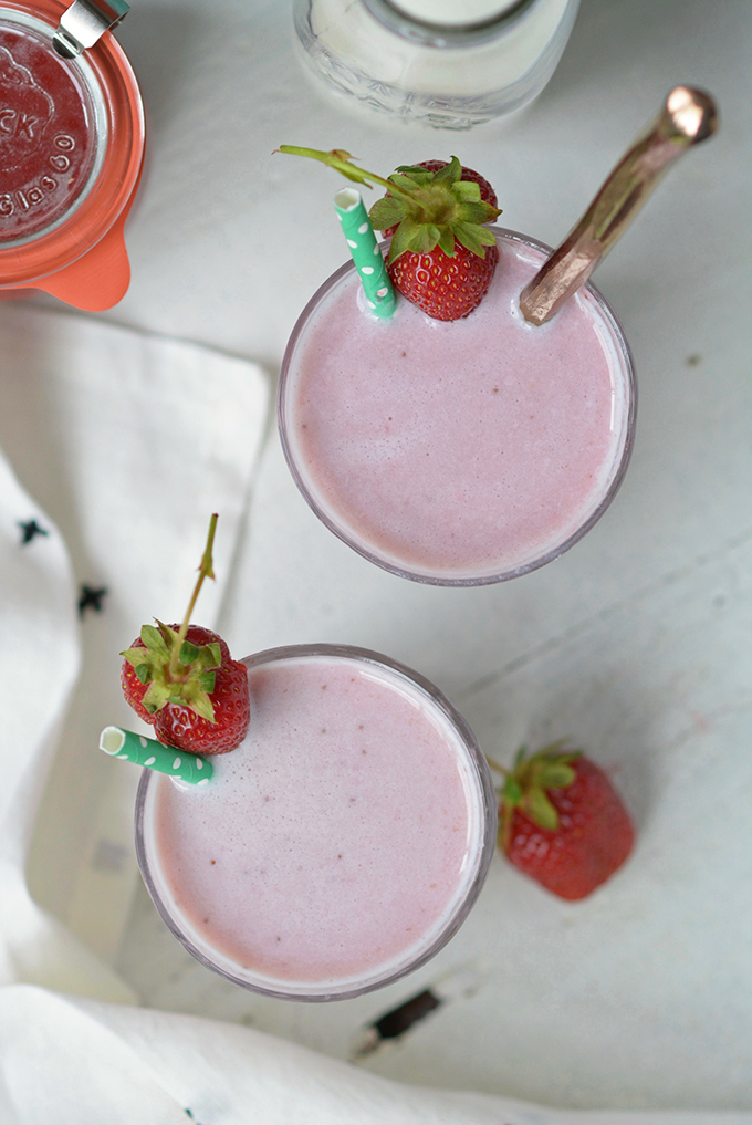 Homemade Reduced-Sugar Strawberry Milk